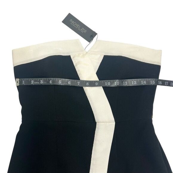 Rachel Zoe Asymmetrical Strapless Dress NWT !!! Black & White Size 6 Small - Picture 11 of 13
